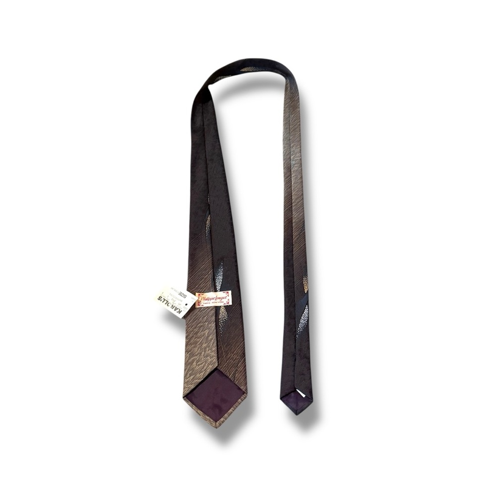 Philippe Longet Tie Men’s One Size Black Gradient Abstract Design Vintage - Picture 3 of 4